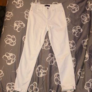 White YMI ankle jeans